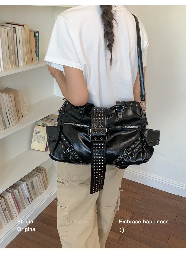 Studded Buckle Bowling Bag