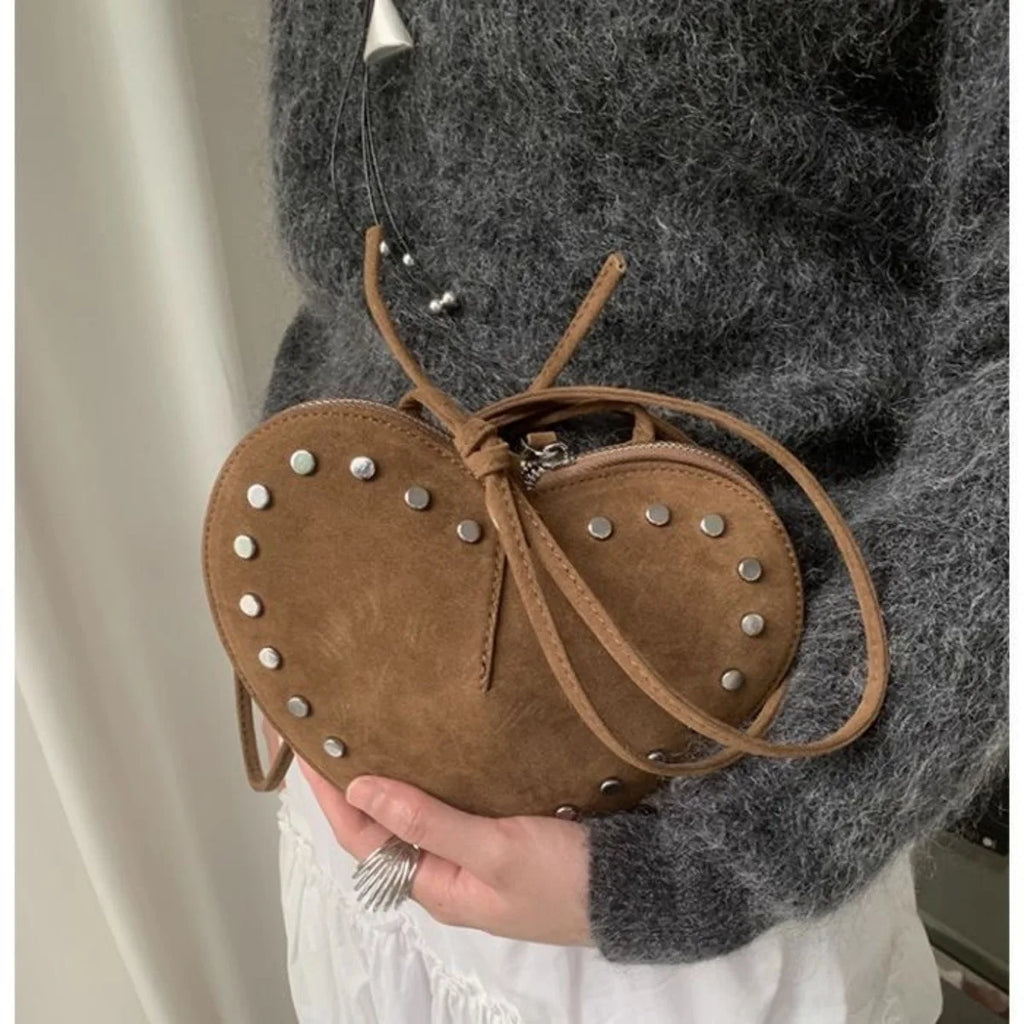 Studded Heart Crossbody Bag