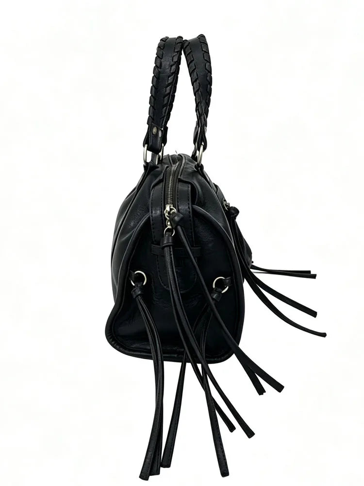 Fringed Pocket Shoulder Bag
