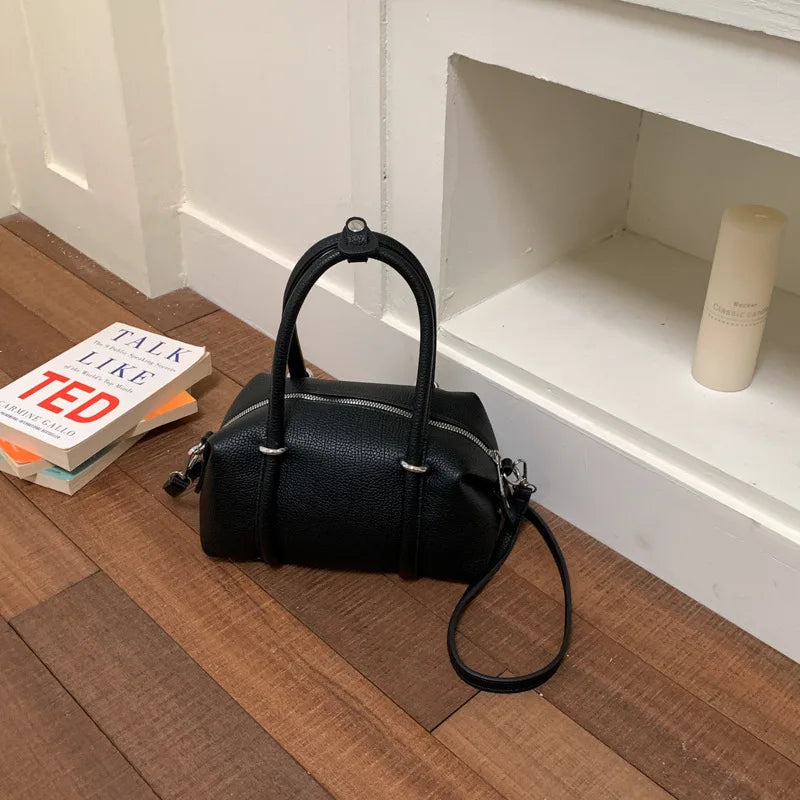 Textured Bowling Handbag