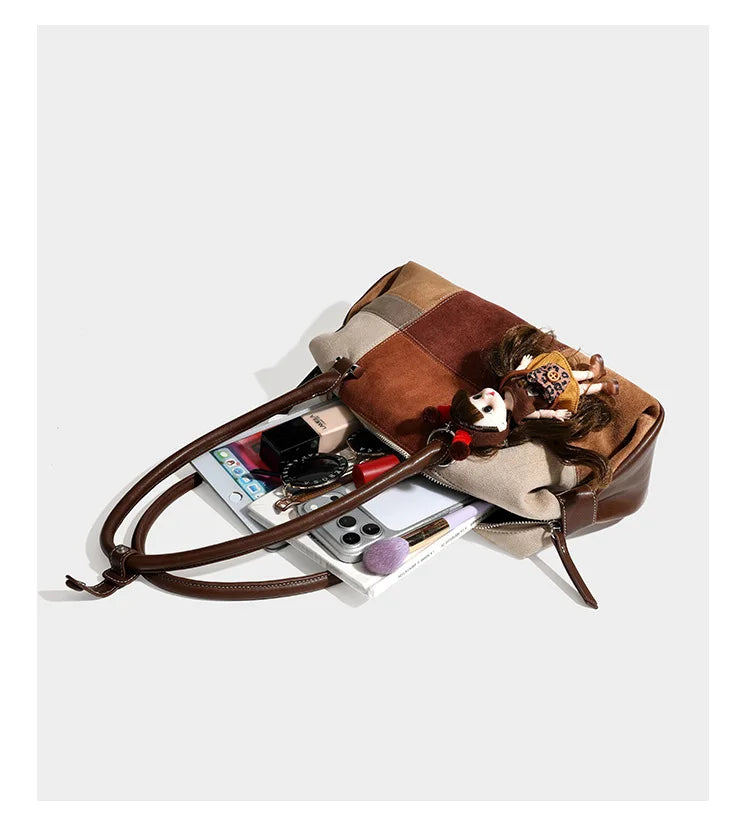 Patchwork Bowling Shoulder Bag