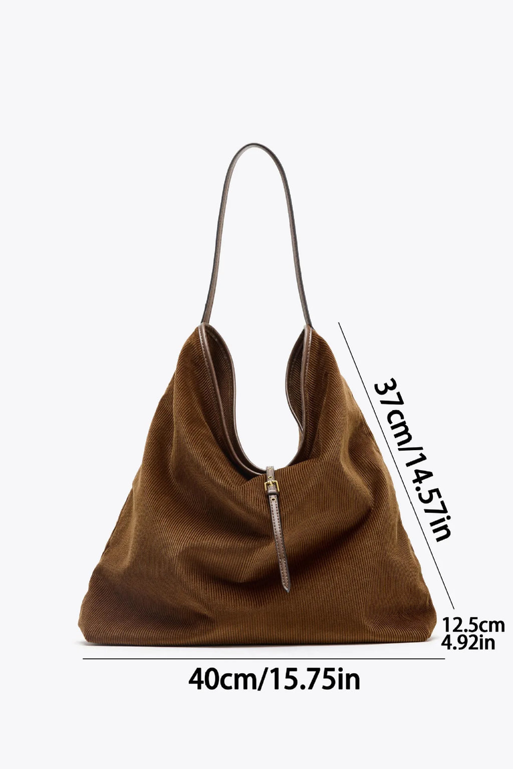 Ribbed Hobo Shoulder Bag