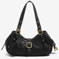 Buckled Crescent Shoulder Bag