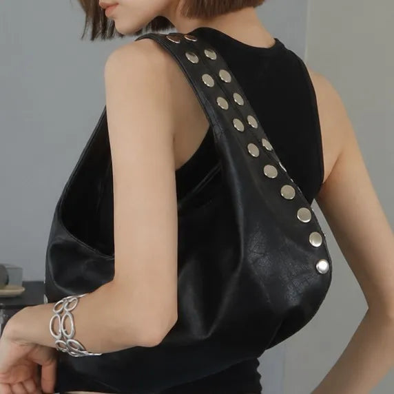 Studded Hobo Shoulder Bag