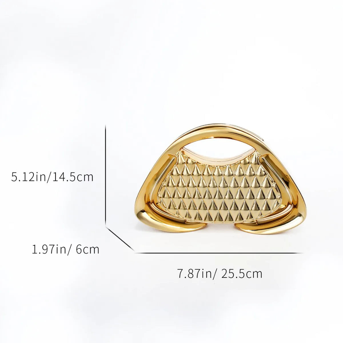 Metallic Geometric Top-Handle Clutch