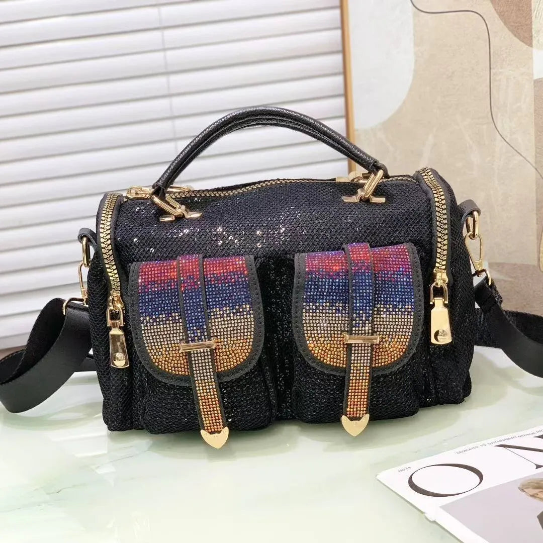 Sparkling Double-Pocket Bowling Bag