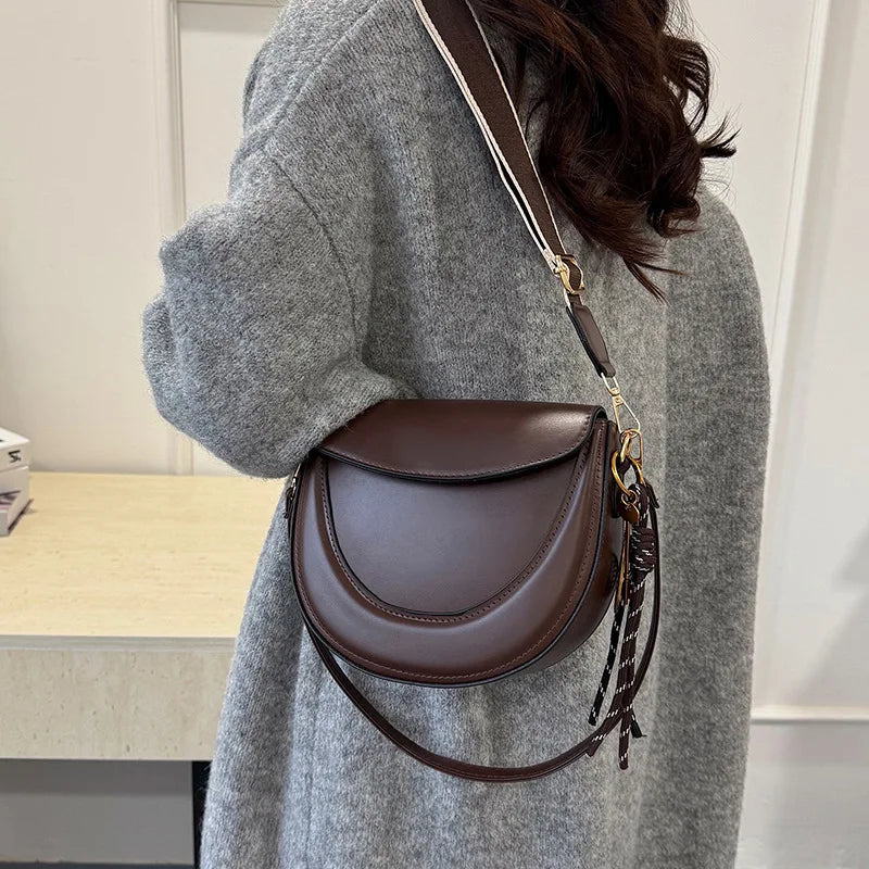 Layered Crescent Handbag