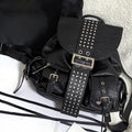 Studded Buckle Flap Backpack