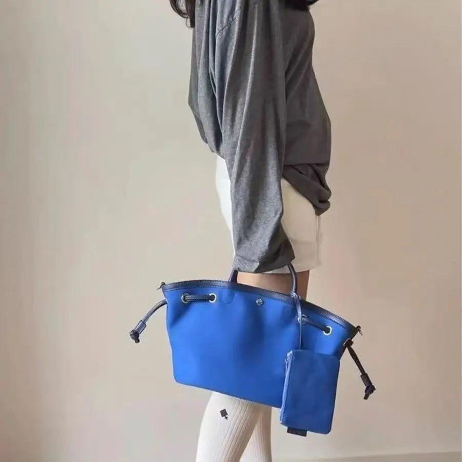 Eyelet Drawstring Tote Bag