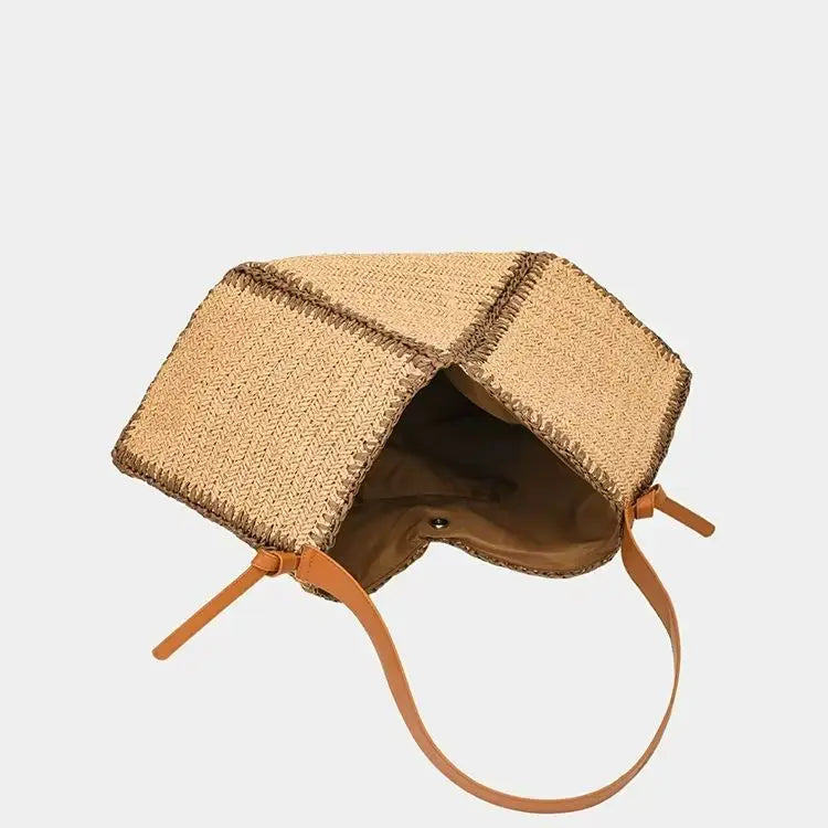 Geometric Woven Tote Bag