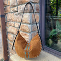 Studded Crescent Shoulder Bag