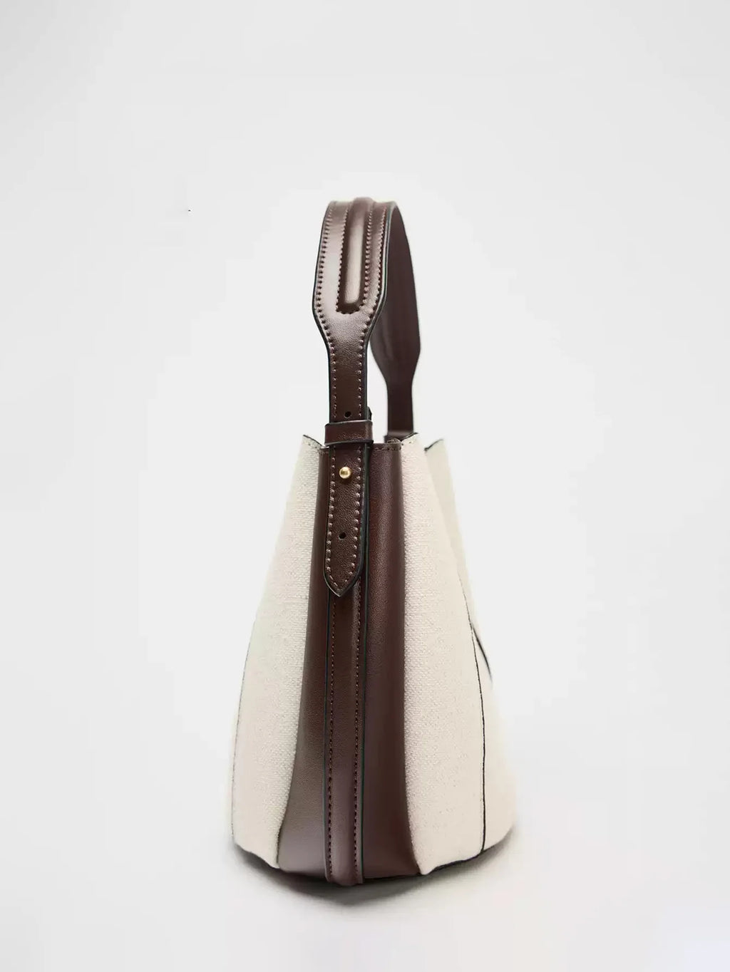 Contrast-Panel Bucket Bag