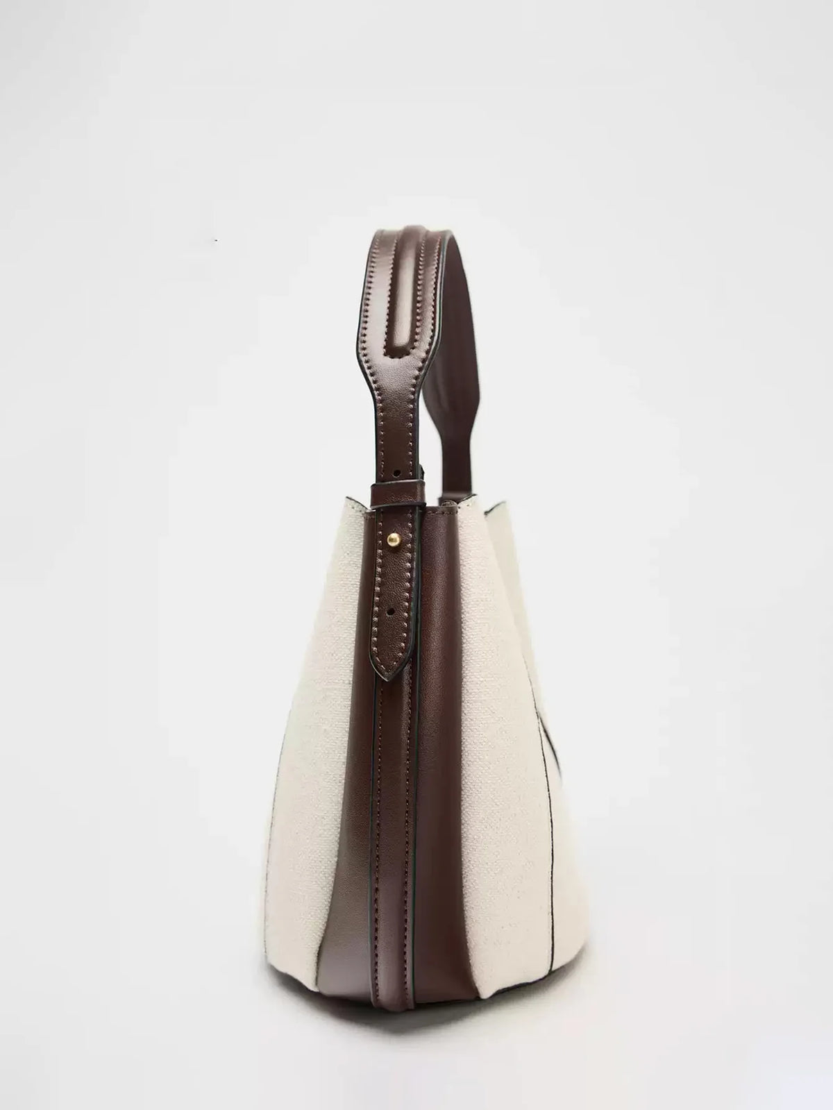 Contrast-Panel Bucket Bag