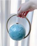 Swirl Ring-Handle Evening Clutch