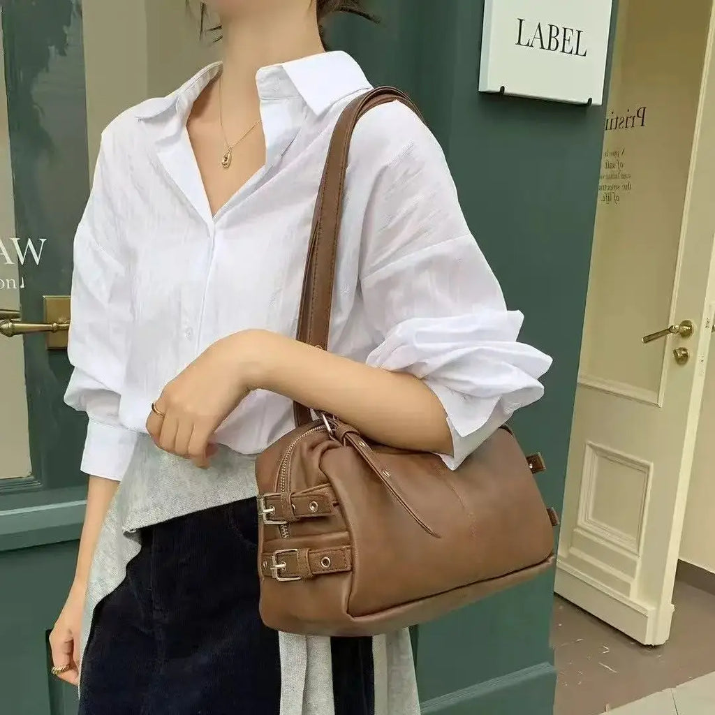Structured Boston Shoulder Bag