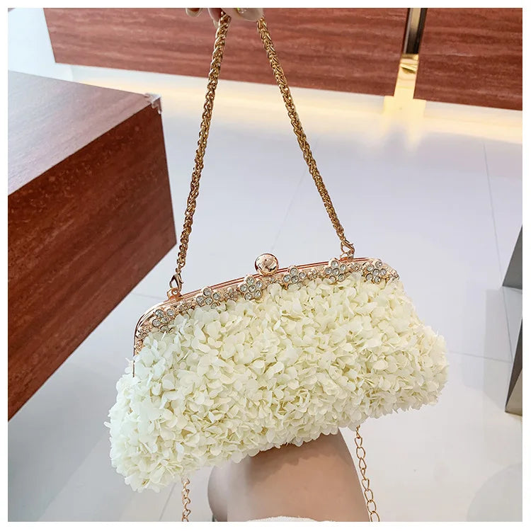 Floral-Texture Frame Clutch