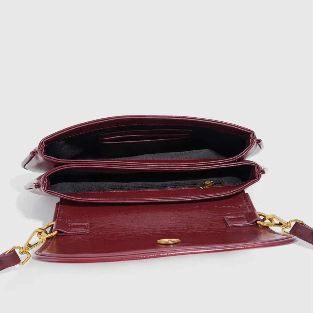 Glossy Flap Shoulder Bag