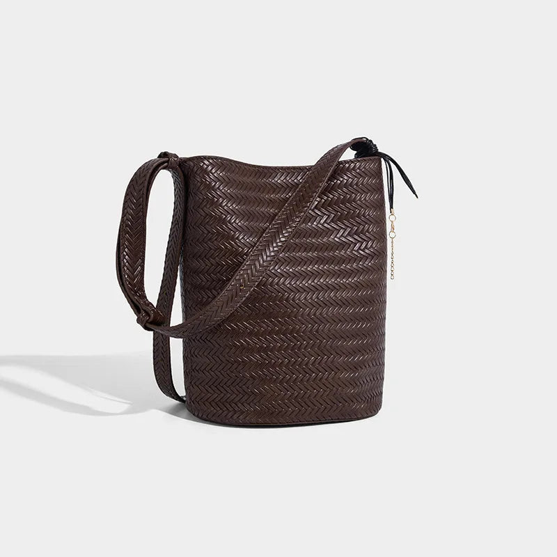Woven Bucket Shoulder Bag