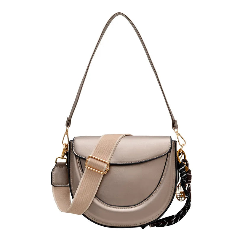 Layered Crescent Handbag