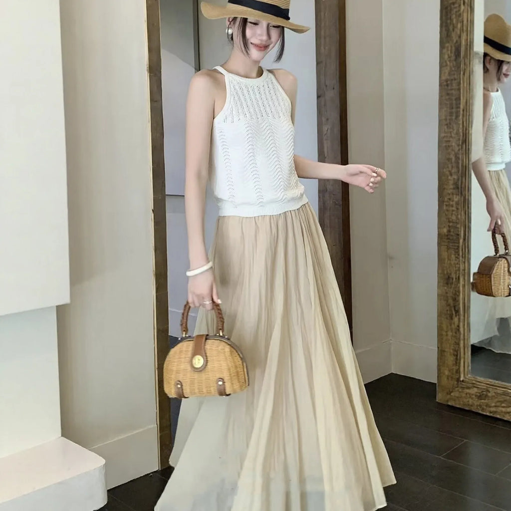 Woven Oval Top-Handle Bag
