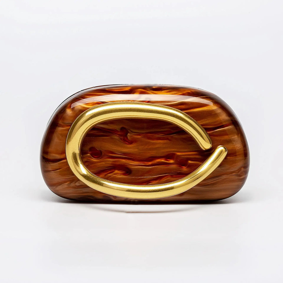 Oval-Accent Evening Clutch