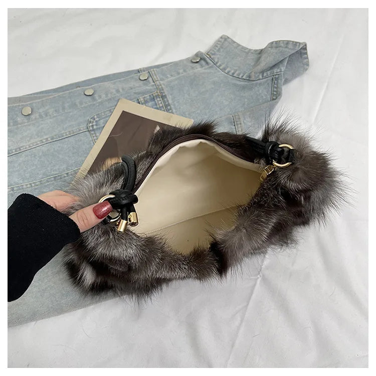 Shaggy Plush Shoulder Bag