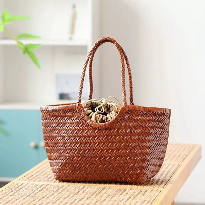 Woven Trapeze Tote Bag