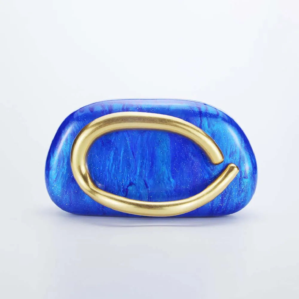 Oval-Accent Evening Clutch
