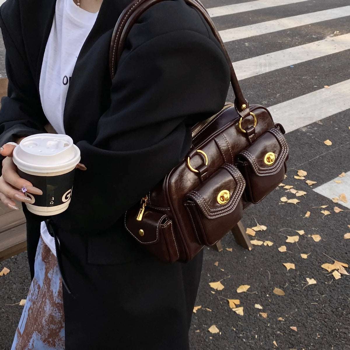 Double-Pocket Bowling Handbag