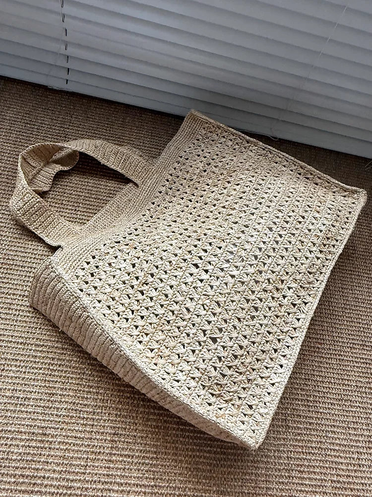 Woven Shoulder Tote Bag