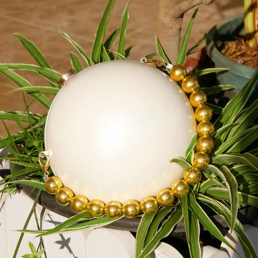 Round Beaded Evening Clutch