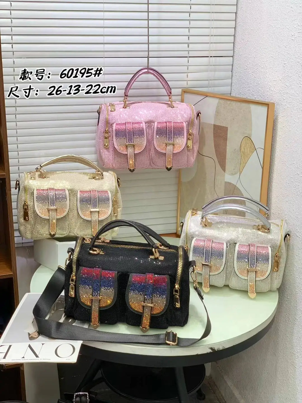 Sparkling Double-Pocket Bowling Bag