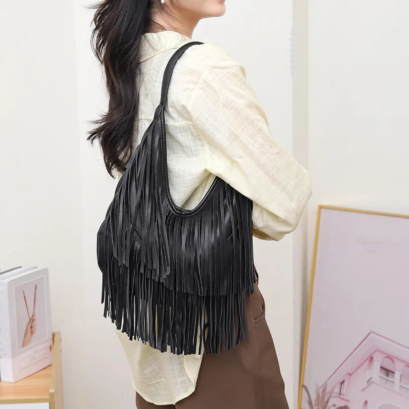 Long-Fringe Shoulder Bag