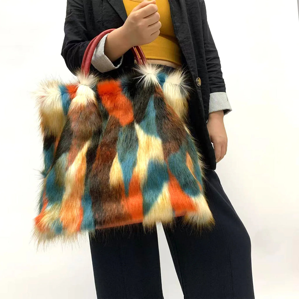 Shaggy Plush Tote Bag