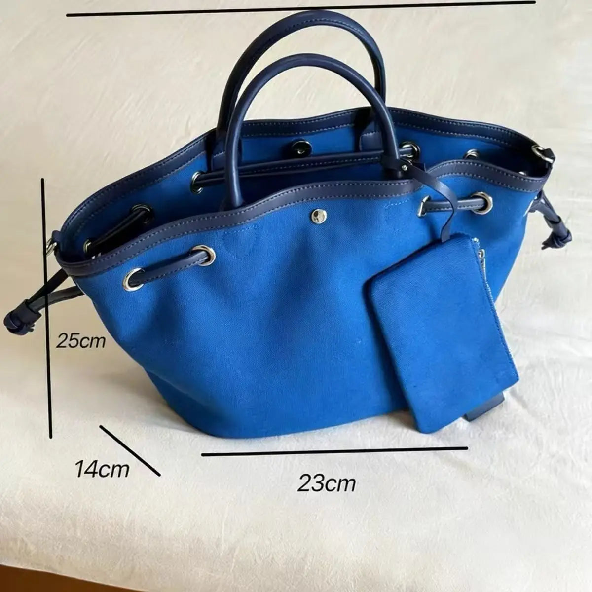 Eyelet Drawstring Tote Bag