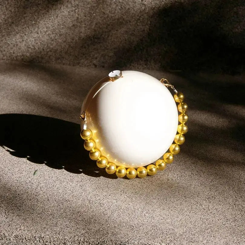Round Beaded Evening Clutch