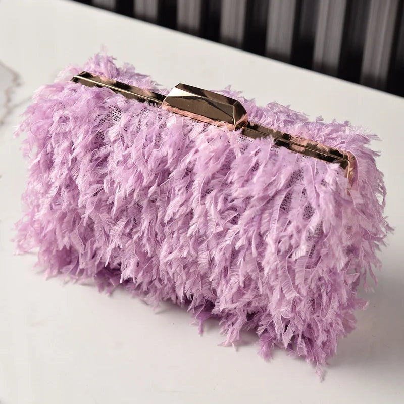 Fluffy Frame Clutch Bag