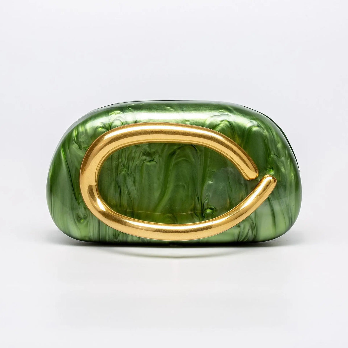 Oval-Accent Evening Clutch
