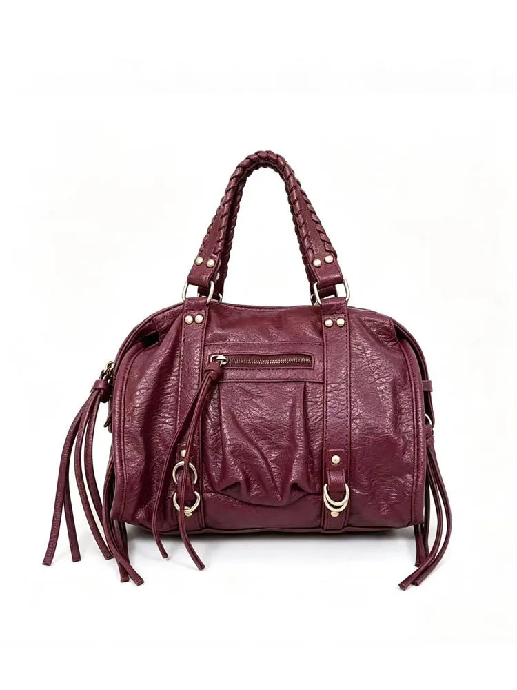 Fringed Pocket Shoulder Bag