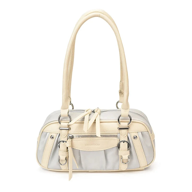 Buckle-Strap Boston Bag