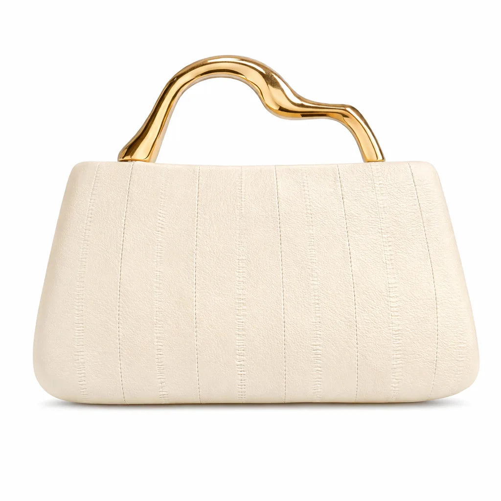 Wave-Handle Top-Handle Bag