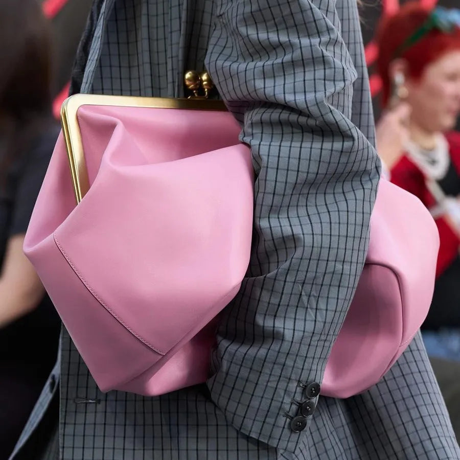 Folded Kiss-Lock Clutch Bag
