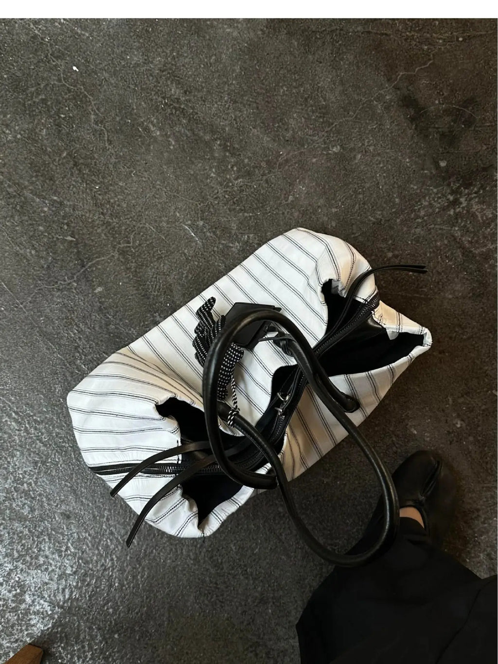 Striped Bow Tote Bag