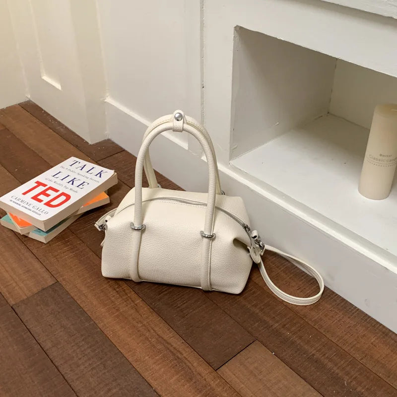 Textured Bowling Handbag