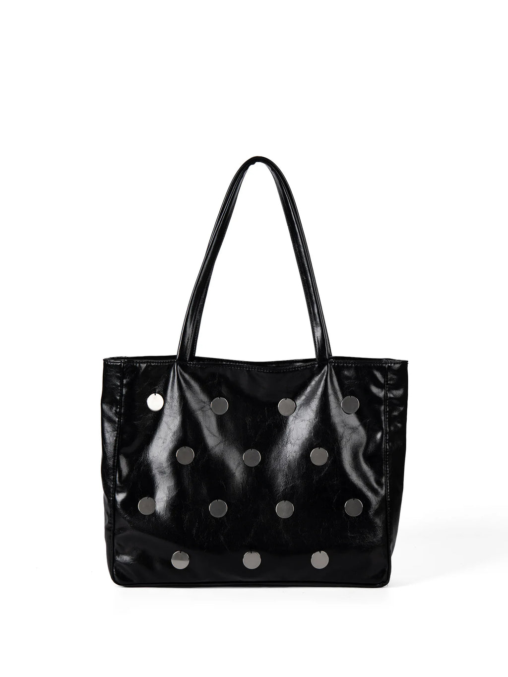 Disc Embellished Shoulder Tote