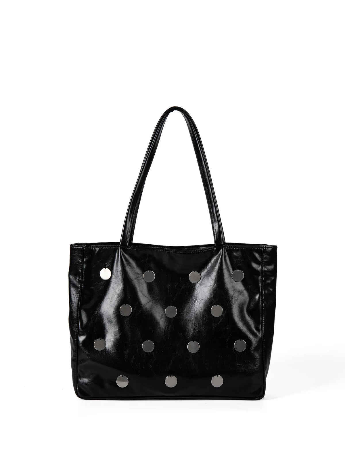 Disc Embellished Shoulder Tote