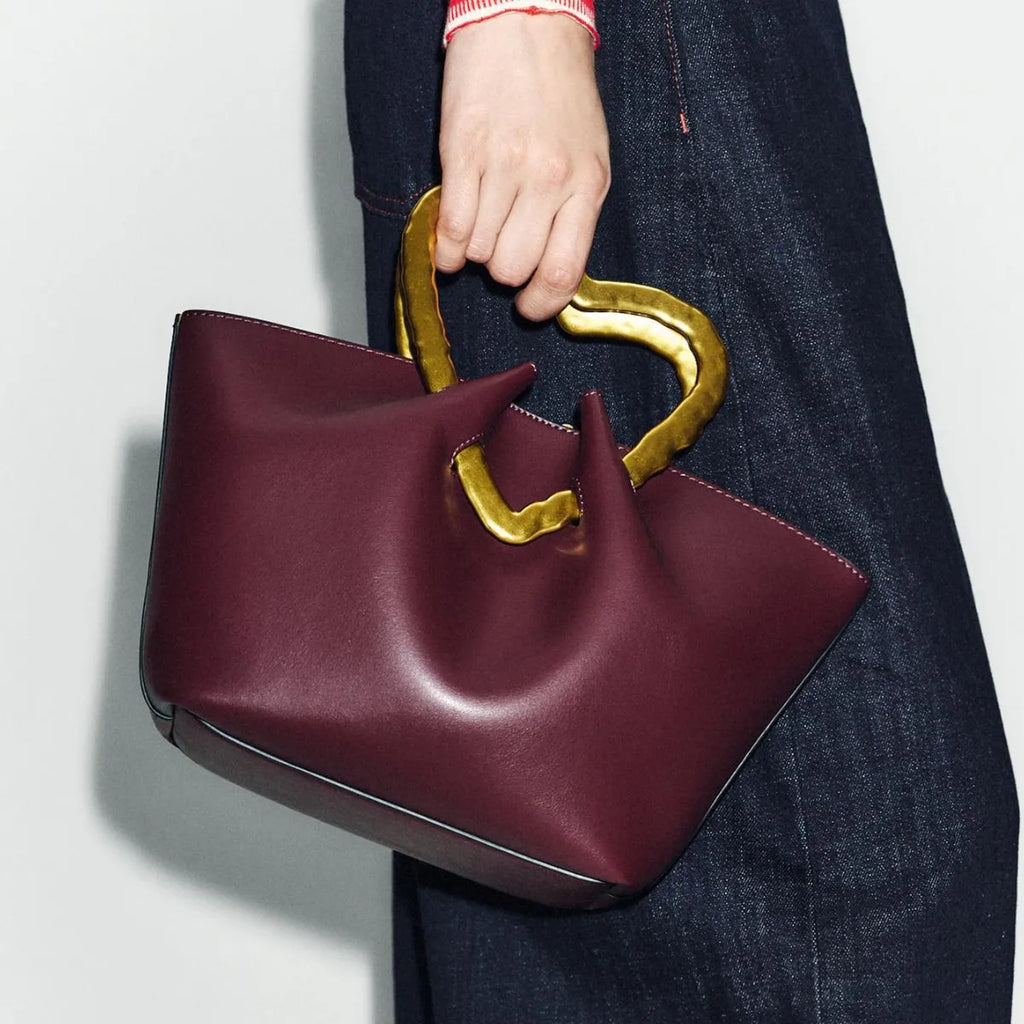 Sculpted-Handle Top-Handle Bag