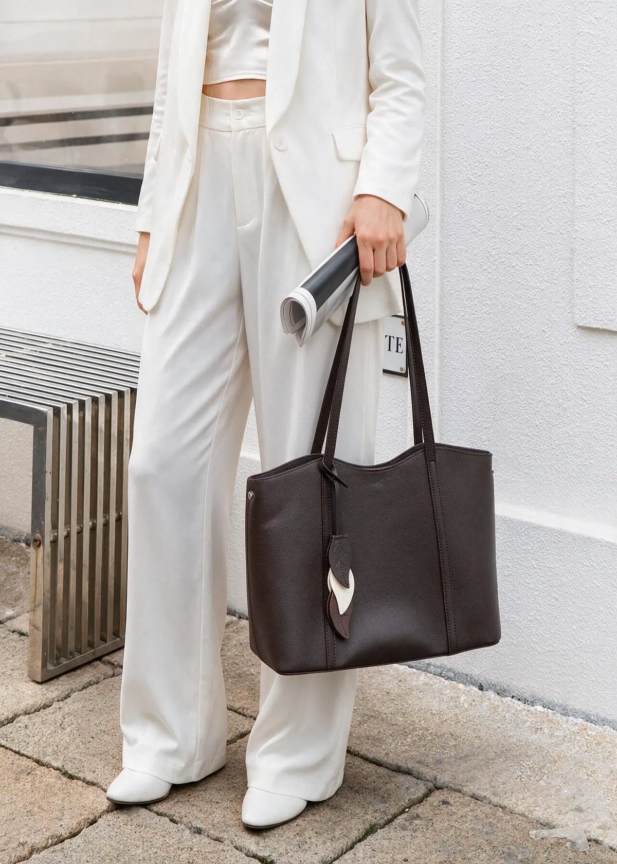 Structured Shoulder Tote Bag