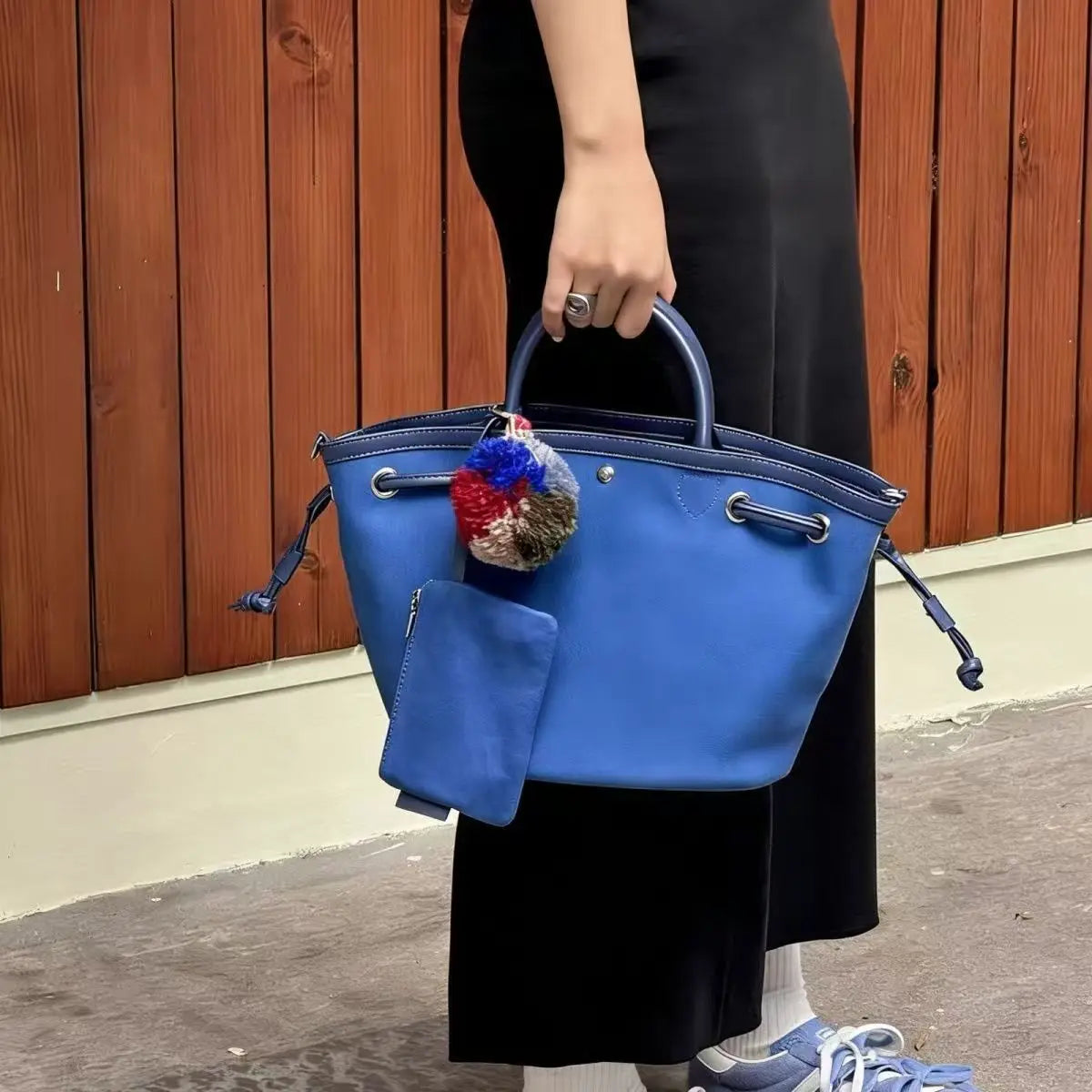 Eyelet Drawstring Tote Bag
