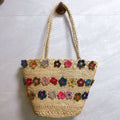 Floral Woven Tote Bag